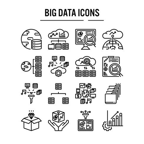 Big Data Icon Set In Outline Design 490x490 Big Data Icon Set In Outline Design