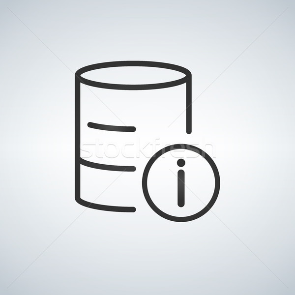 600x600 Linear Database, Server Isolated Flat Web Mobile Icon With Info