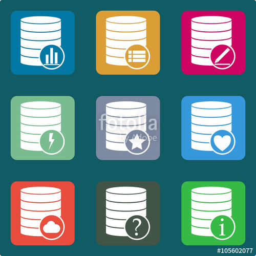 Database Icon, Line Icons Set Of Database And Technology Database 500x500 Database Icon, Line Icons Set Of Database And Technology Database