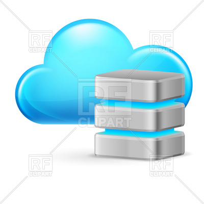 Cloud Computing Or Hosting Icon With Square Database Vector Image 400x400 Cloud Computing Or Hosting Icon With Square Database Vector Image