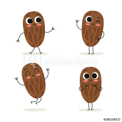 Date Cute Fruit Vector Character Set Isolated On White 500x500 Date Cute Fruit Vector Character Set Isolated On White