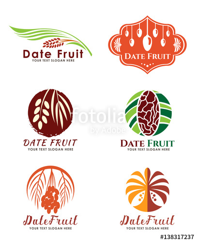 Date Palm Fruit Logo Vector Set Design Stock Image And Royalty 407x500 Date Palm Fruit Logo Vector Set Design Stock Image And Royalty