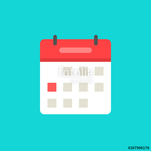 500x500 Calendar Or Agenda Icon Vector, Flat Cartoon Schedule Symbol