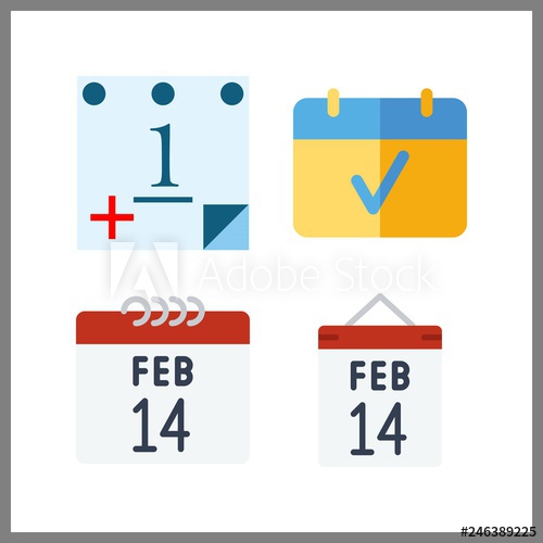 500x500 Date Icon Vector Illustration Date Set Valentines Day