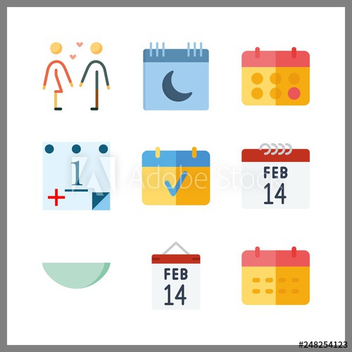 500x500 Date Icon Vector Illustration Date Set Calendar And Boyfriend