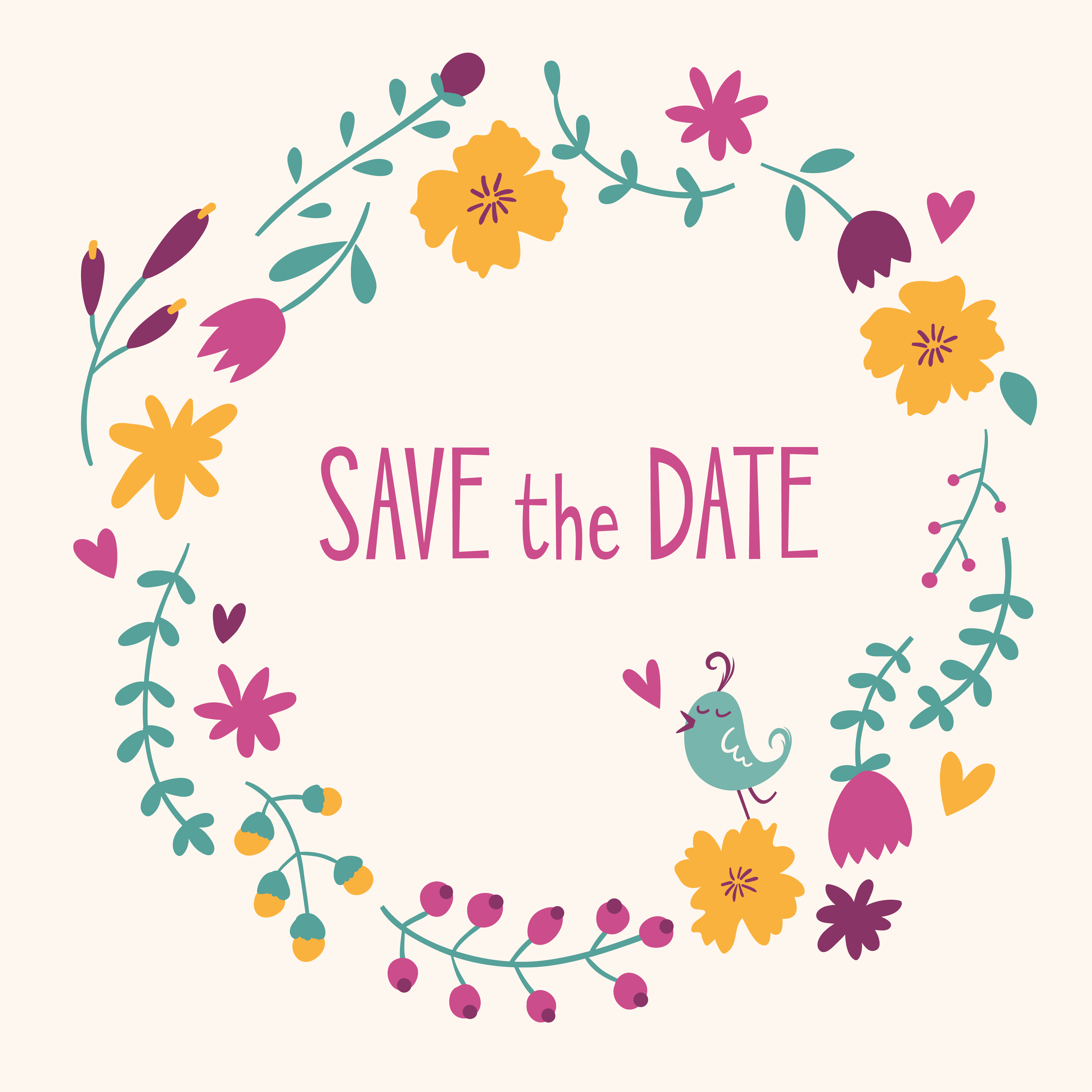 4167x4167 Save The Date Vector Card