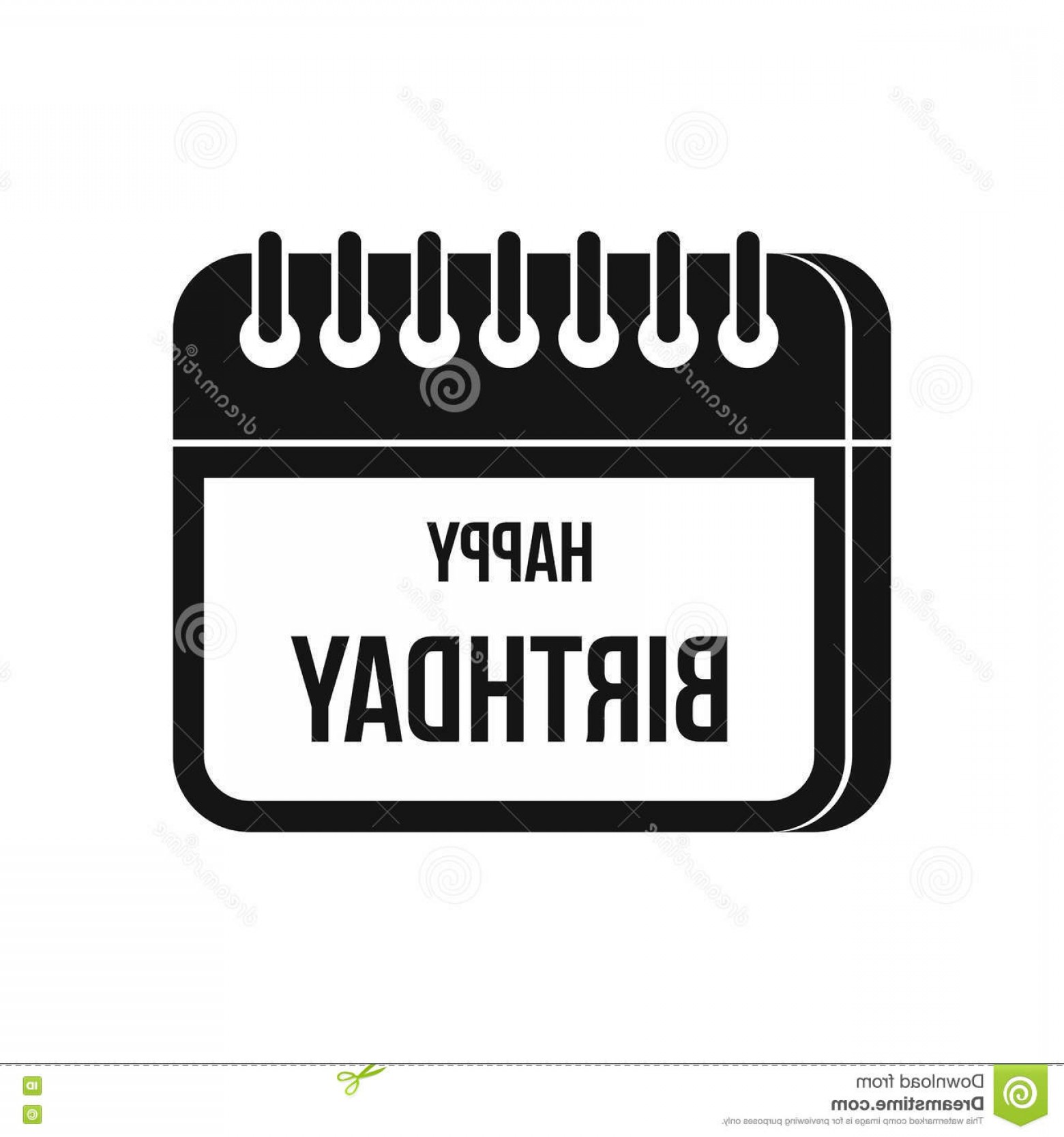 1560x1668 Stock Illustration Calendar Happy Birthday Icon Simple Style