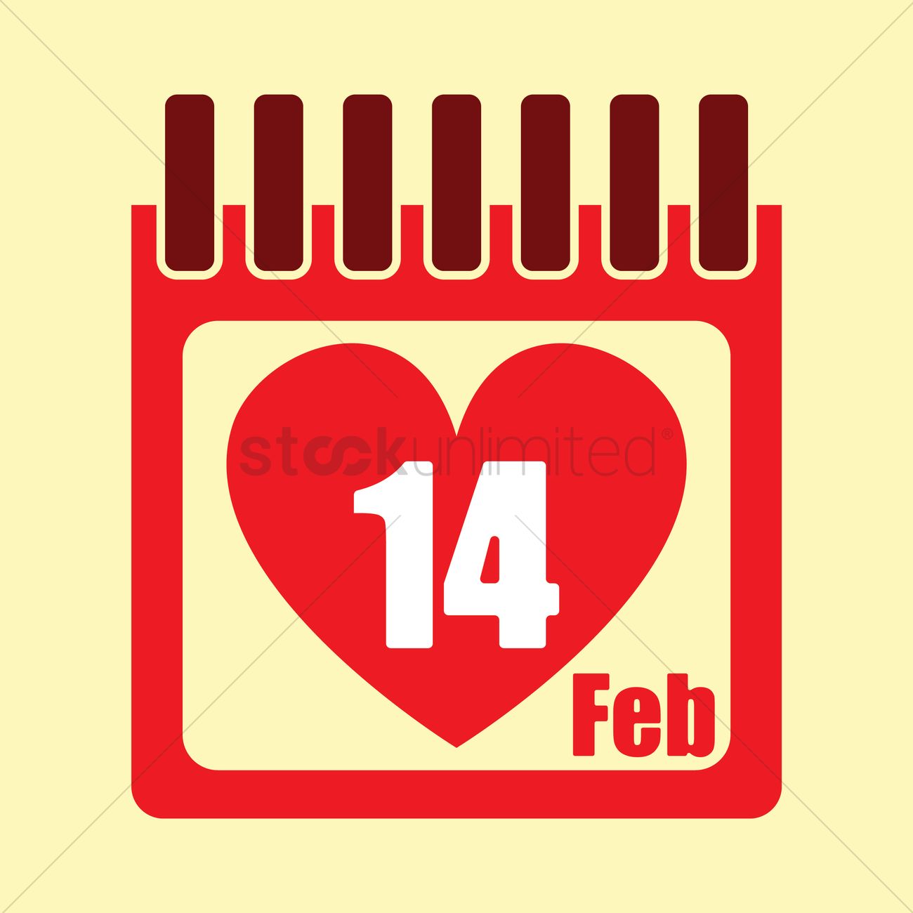 1300x1300 Calendar With Valentine's Day Date Vector Image