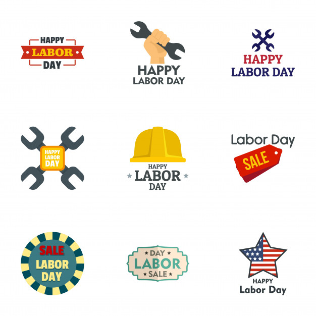 Labor Day Sale Logo Set, Flat Style Vector Premium Download 626x626 Labor Day Sale Logo Set, Flat Style Vector Premium Download