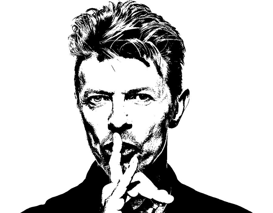 900x703 David Bowie Silhouette Digital Art