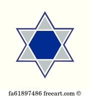 180x195 Free Art Print Of Jewish David Star Design, Vector Jewish David