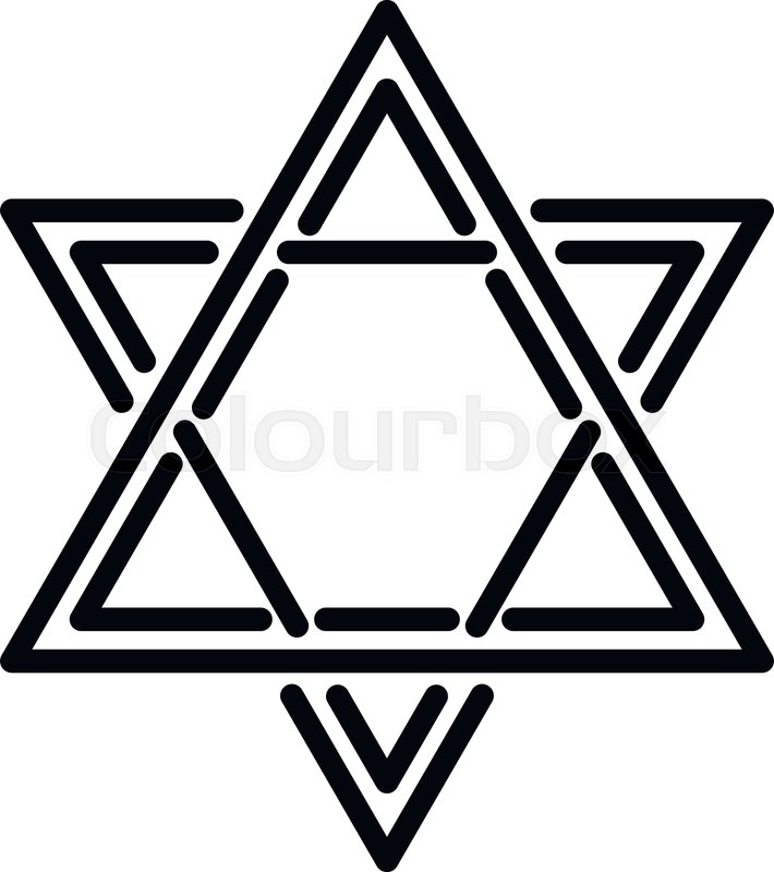 710x800 David Star Icon Outline David Star Stock Vector Colourbox