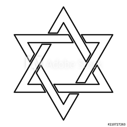 500x500 David Star Icon Outline Illustration Of David Star Vector Icon
