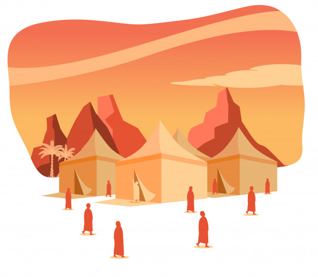Hajj Pilgrimage Silhouette On Mina Tents Area 626x547 Hajj Pilgrimage Silhouette On Mina Tents Area