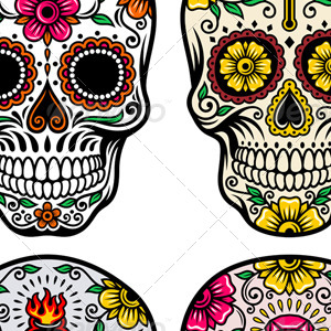 Day Of The Dead Skull Vector Set 300x300 Day Of The Dead Skull Vector Set