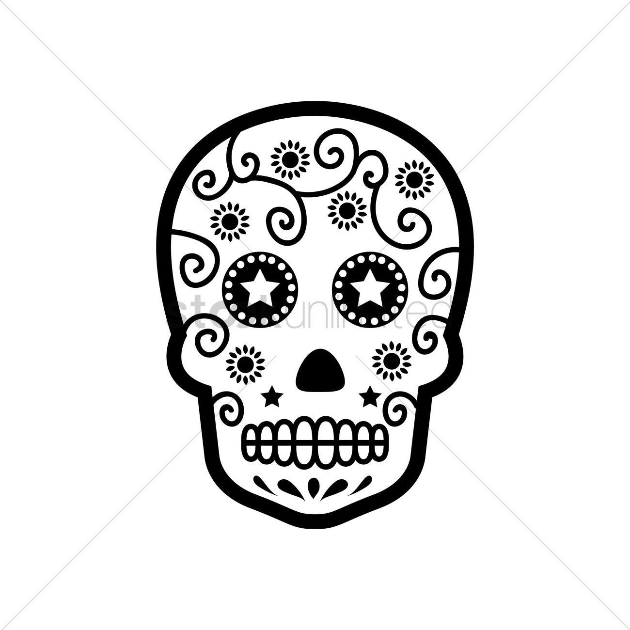Day Of The Dead Skull Vector Image 1300x1300 Day Of The Dead Skull Vector Image