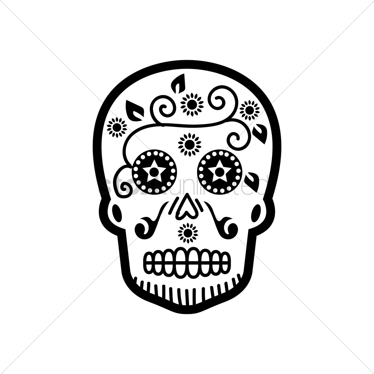 Day Of The Dead Skull Vector Image 1300x1300 Day Of The Dead Skull Vector Image