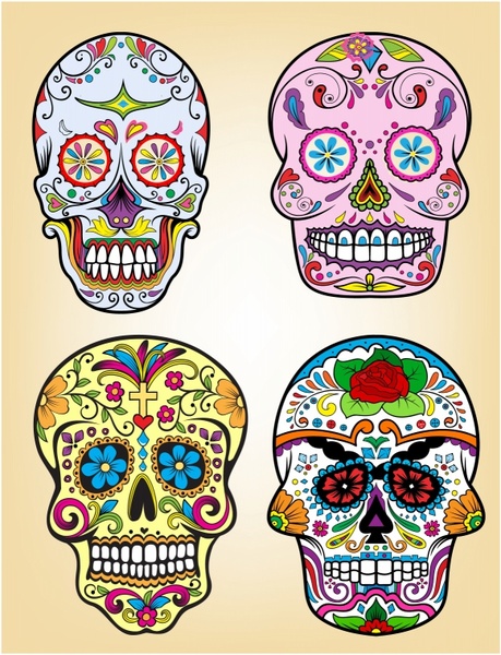 Day Of The Dead Vector Illustration Set Free Vector In Adobe 459x600 Day Of The Dead Vector Illustration Set Free Vector In Adobe