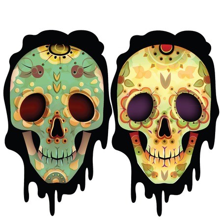 Vector Set Of Day Of The Dead Or Sugar Skulls Royalty Free Vector 450x450 Vector Set Of Day Of The Dead Or Sugar Skulls Royalty Free Vector