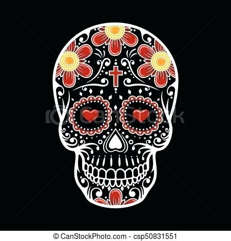 Day Of The Dead Flowers Vector 450x470 Day Of The Dead Flowers Vector
