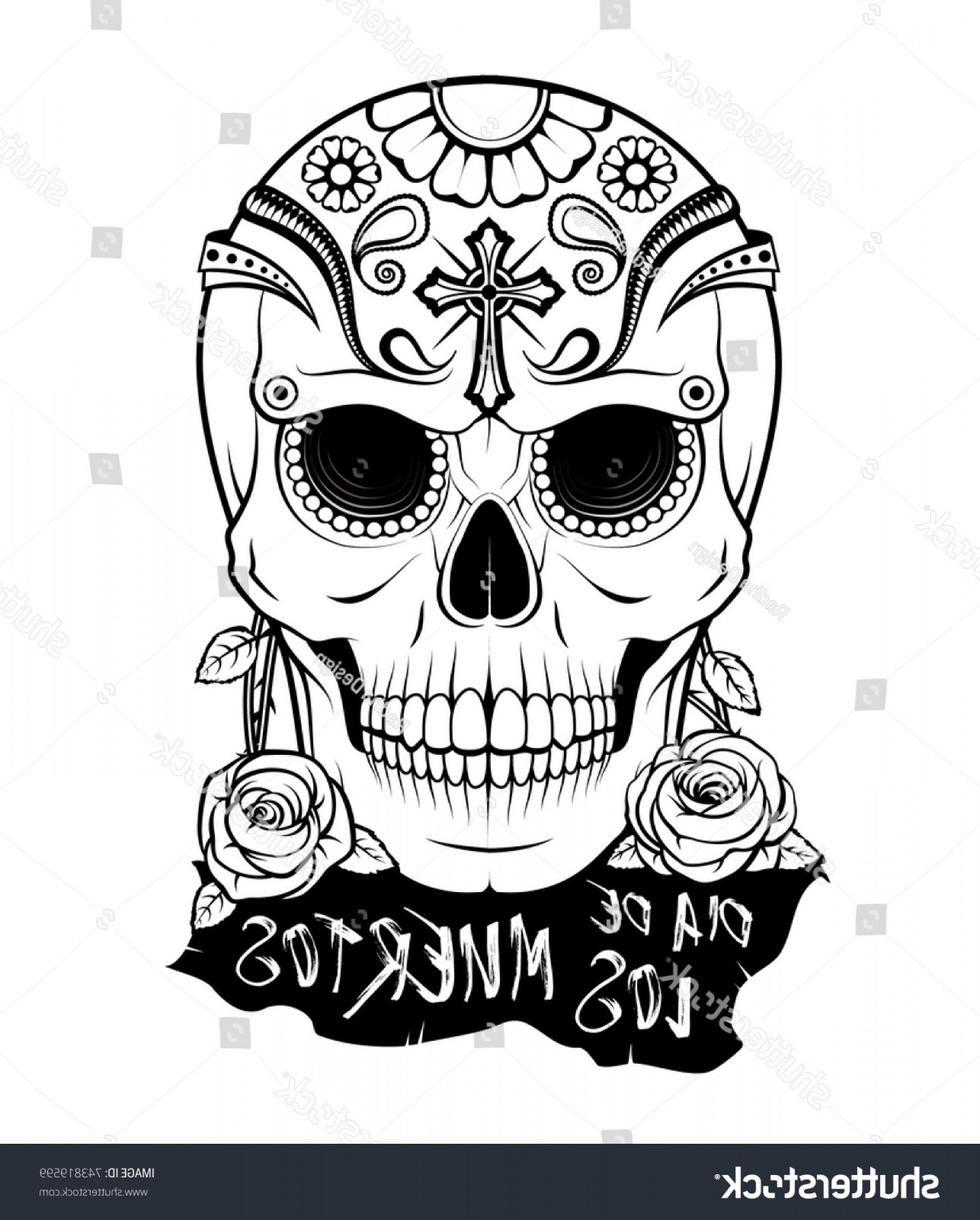 Day Dead Sugar Skull Outline Vector Hoodamathrun 1543x1920 Day Dead Sugar Skull Outline Vector Hoodamathrun