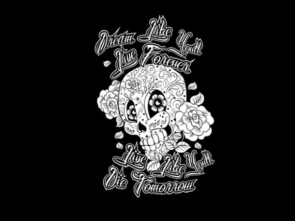 600x450 Day Of The Dead Vector T Shirt Design