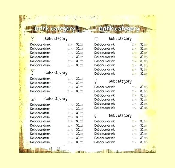 585x560 Sample Menu Template Modern Retro Bar Download Vector For Daycare