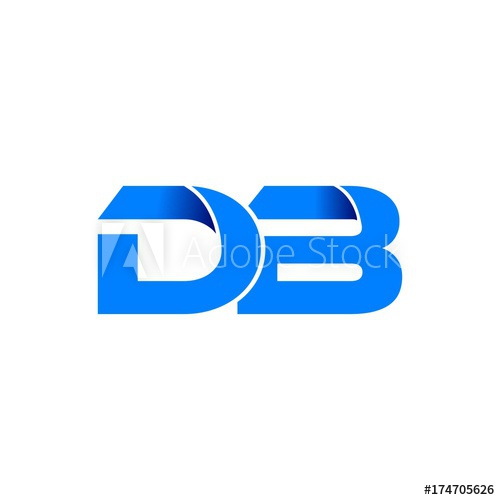 500x500 Db Logo Initial Logo Vector Modern Blue Fold Style
