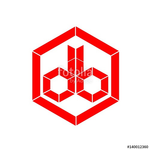 500x500 Initial Letter Db Red Color Logo Vector Stock Image And Royalty