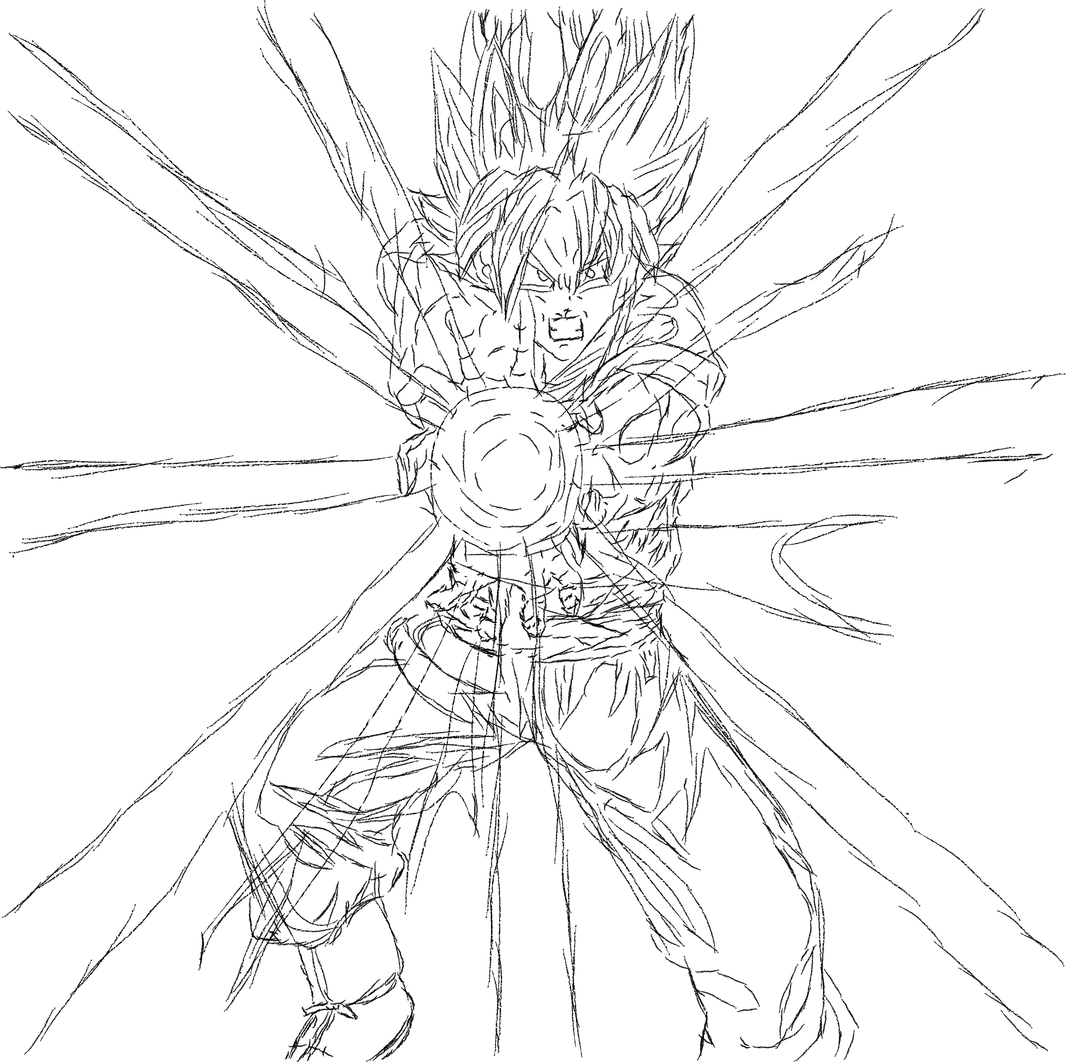 3389x3376 Goku Sketch Dbz