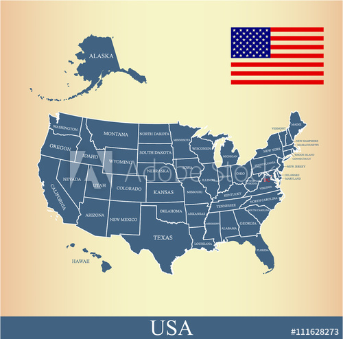 500x494 Usa Map Vector Outline With United States Flag Vector Outline