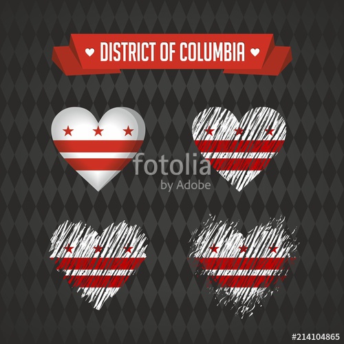 500x500 Washington, D C With Love Design Vector Broken Heart With Flag