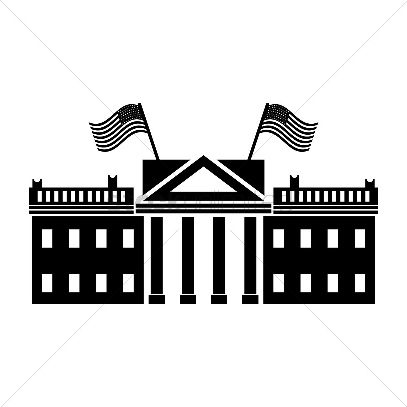 1300x1300 White House In Washington Dc Vector Image