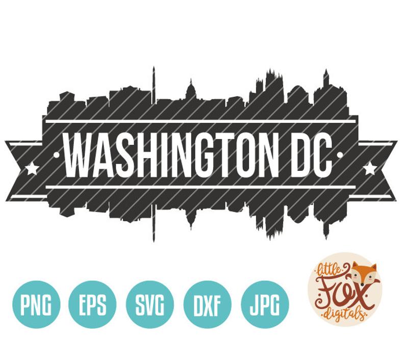 794x661 Vector Washington Dc Usa Skyline City East Etsy