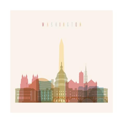473x473 Washington Dc Skyline Multicolor Poster In Editable Vector