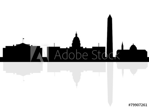 500x364 Washington Dc City Skyline Silhouette Vector Illustration