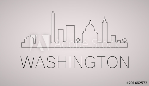 500x289 Washington Dc City Skyline Black And White Silhouette Vector