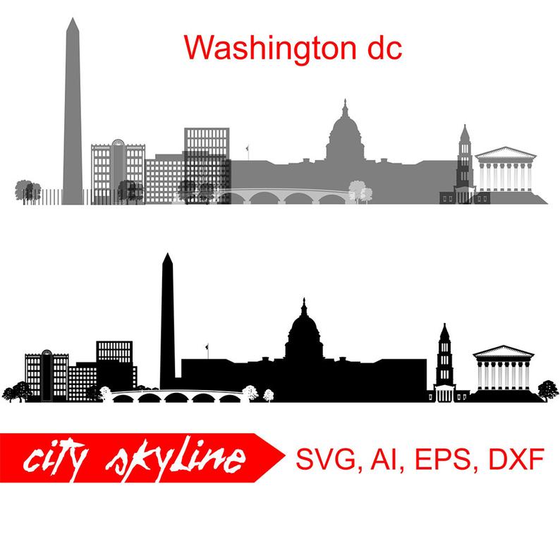 794x794 Washington Dc Capital Vector Skyline D C Silhouette Etsy