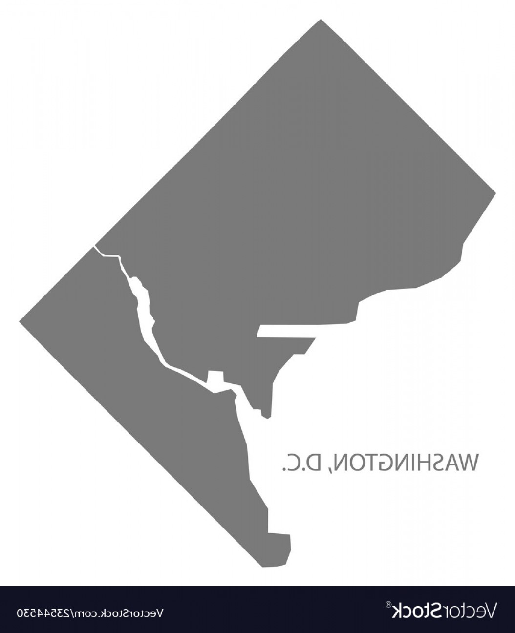 1054x1296 Washington Dc City Map Grey Silhouette Shape Vector Lamaison