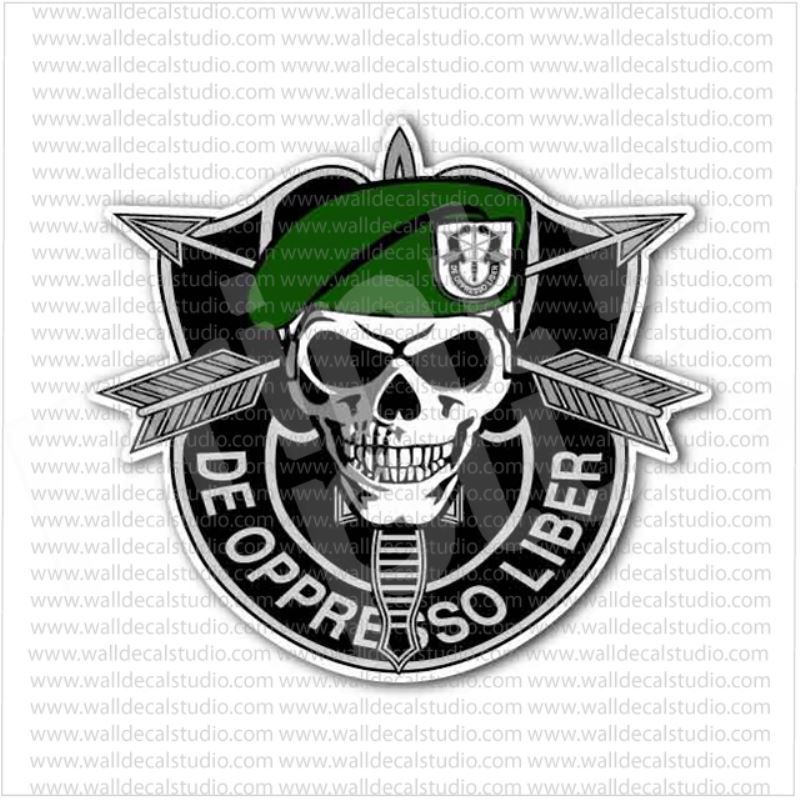 800x800 De Oppresso Liber Skull Army Green Berets Sticker Military