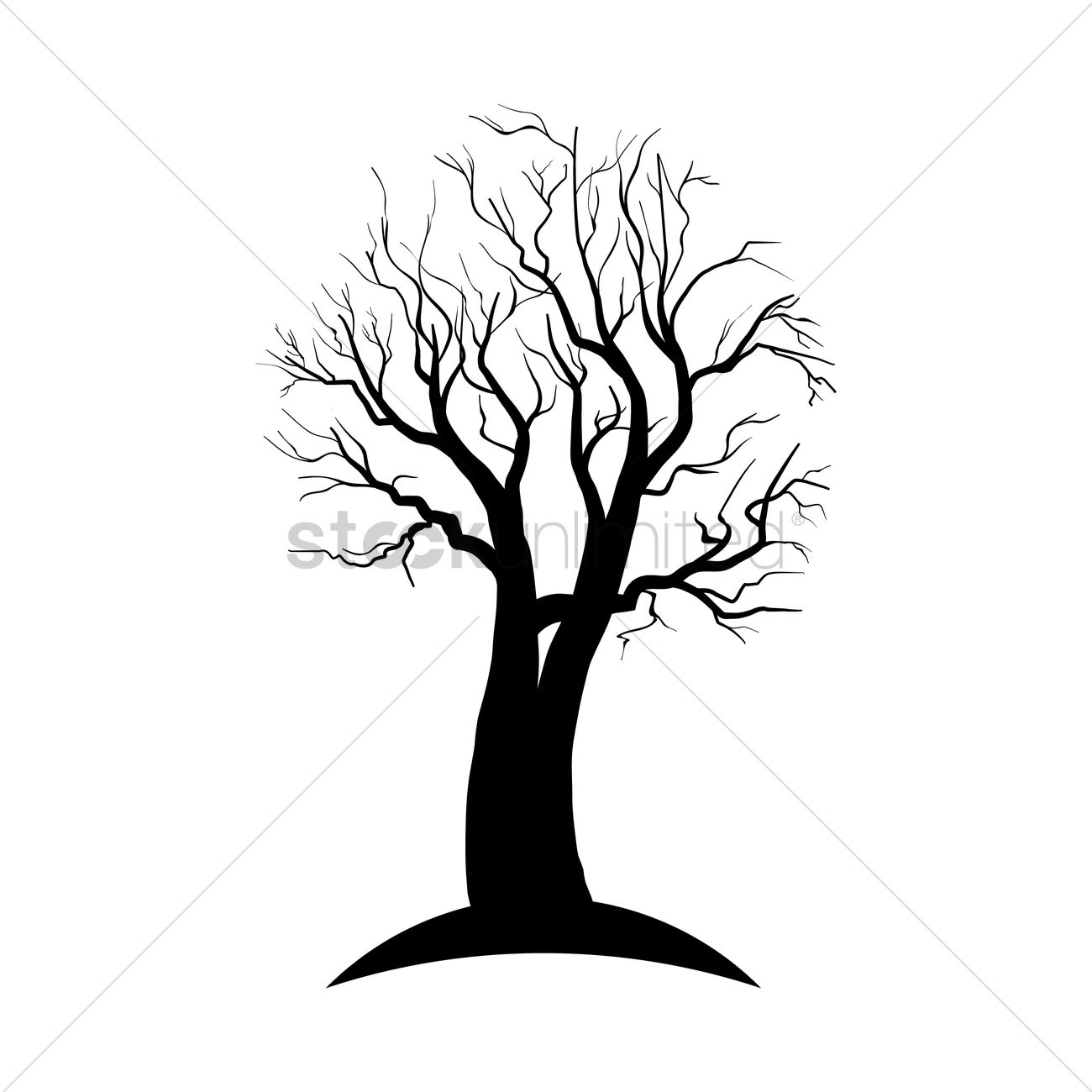 1300x1300 Dead Tree Silhouette Vector Image