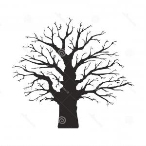 300x300 Dead Tree Silhouette Vector Old Dry Crown Leafs Isolated White