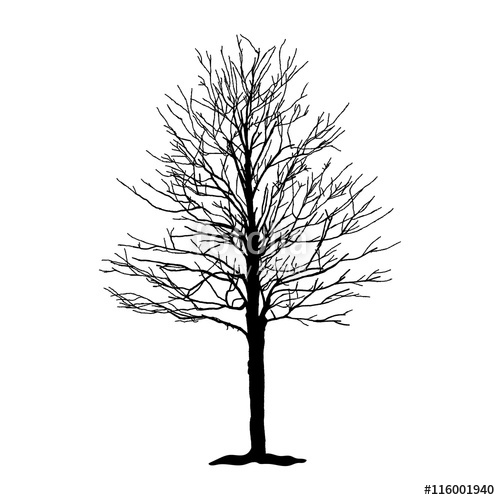 500x500 Isolated Dead Tree Vector Logo Design Natural Plant Sign Stock