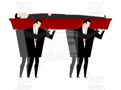 400x296 Funeral Men Carry Coffin With Dead Vector Image Of People