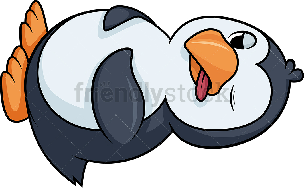 1066x661 Penguin Playing Dead Cartoon Clipart Vector