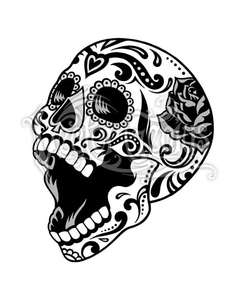 468x580 Sugar Skull With Heart Stock Art