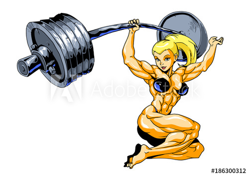 Muscle Girl With Barbell Deadlift,vector,illustration,logo,color 500x354 Muscle Girl With Barbell Deadlift,vector,illustration,logo,color