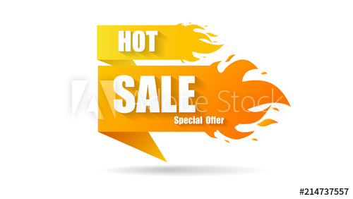 500x282 Hot Sale Fire Special Price Offer Deal Vector Labels Banner
