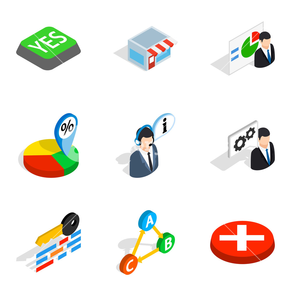 1000x1000 Business Deal Icons Set Isometric Set Of Business Deal Vector