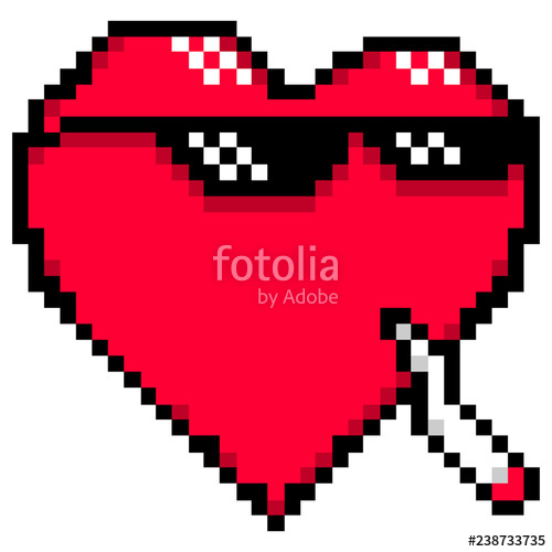500x500 Red Heart With Meme Glasses And Joint